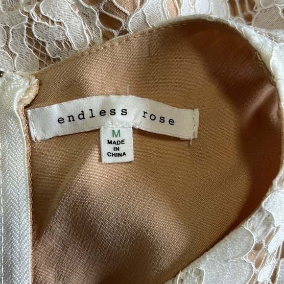 Endless Rose White Lace Romper Cut Out Lined Sorority Party Anthro Sz M - Picture 12 of 12
